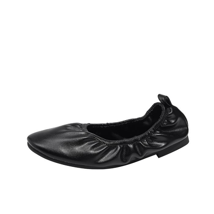 Femme Ballerines en cuir à fronces | Chaussures Plates Chaussures Femme Chaussures Plates