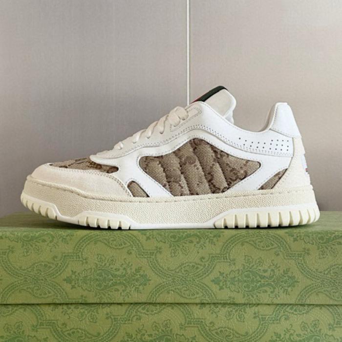 Femme Baskets en cuir, toile jacquard et ruban Web | Baskets Baskets Baskets