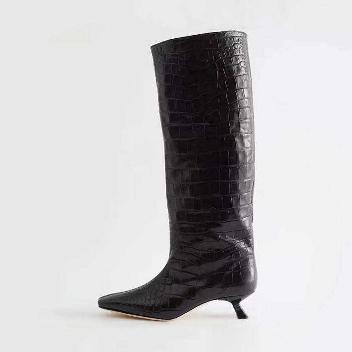 Femme Bottes en cuir effet croco | Bottes et Bottines Bottes et Bottines Bottes et Bottines