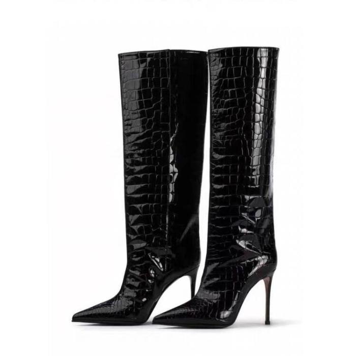 Femme Bottes en cuir effet croco Davis | Bottes et Bottines Bottes et Bottines Bottes et Bottines