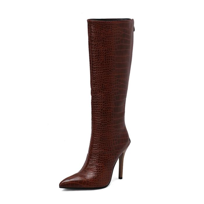 Femme Bottes en cuir effet croco Stiletto | Bottes et Bottines Bottes et Bottines Bottes et Bottines