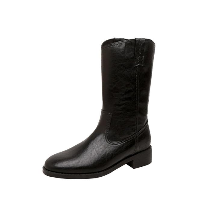 Femme Bottes western en cuir texturé Low Wish Star | Bottes et Bottines Bottes et Bottines Bottes et Bottines