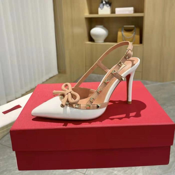 Femme Escarpins à brides arrière en cuir verni à ornements et à nœuds Rockstud 100 | Escarpins Chaussures Femme Escarpins