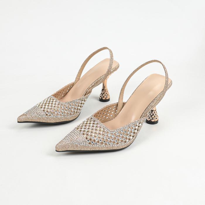 Femme Escarpins à brides arrière en résille à cristaux | Escarpins Chaussures Femme Escarpins