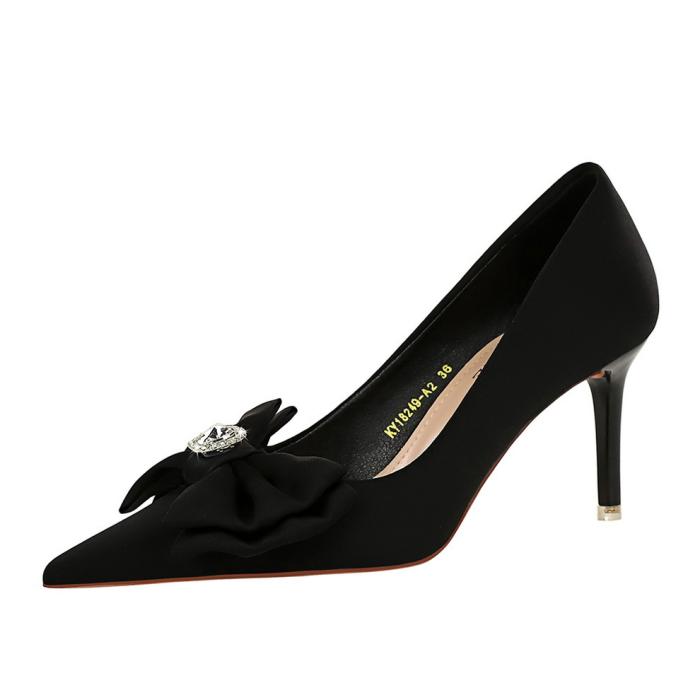 Femme Escarpins en satin à nœuds | Escarpins Chaussures Femme Escarpins