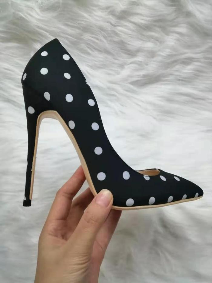 Femme Escarpins en satin à pois Bianca | Escarpins Chaussures Femme Escarpins