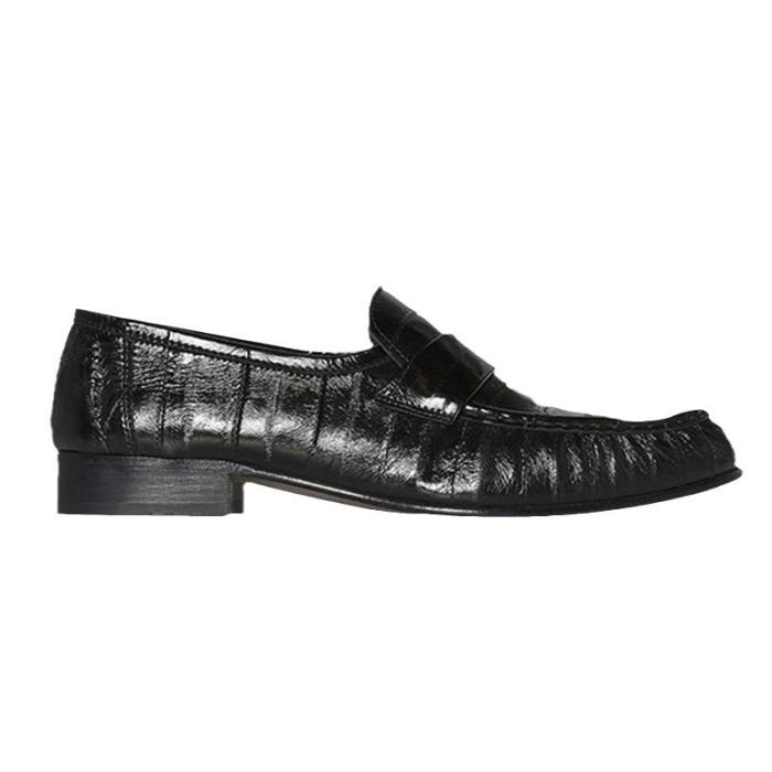 Femme Mocassins à barrettes en cuir texturé glacé à logo | Mocassins Chaussures Femme Femme