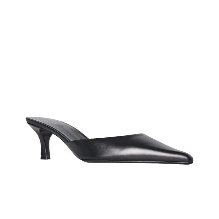 Femme Mules en cuir glacé Barbara | Escarpins Chaussures Femme Escarpins