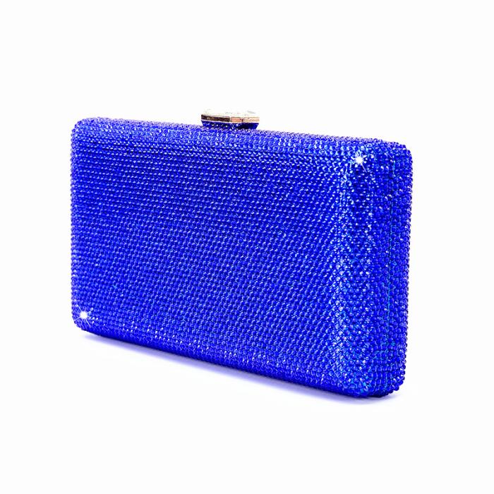 Femme Pochette en métal argenté et cristaux Slim Slide | Pochettes Pochettes Femme