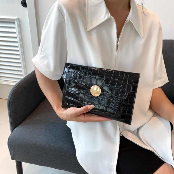 Femme Pochette en toile à finitions en cuir effet croco x Alex Rivière | Sacs à Bandoulière Sacs à Bandoulière Femme