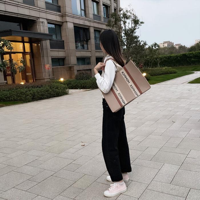 Femme Sac à main en lin à finitions en cuir et en ruban Woody Medium | Sacs à Main Sacs à Main Femme