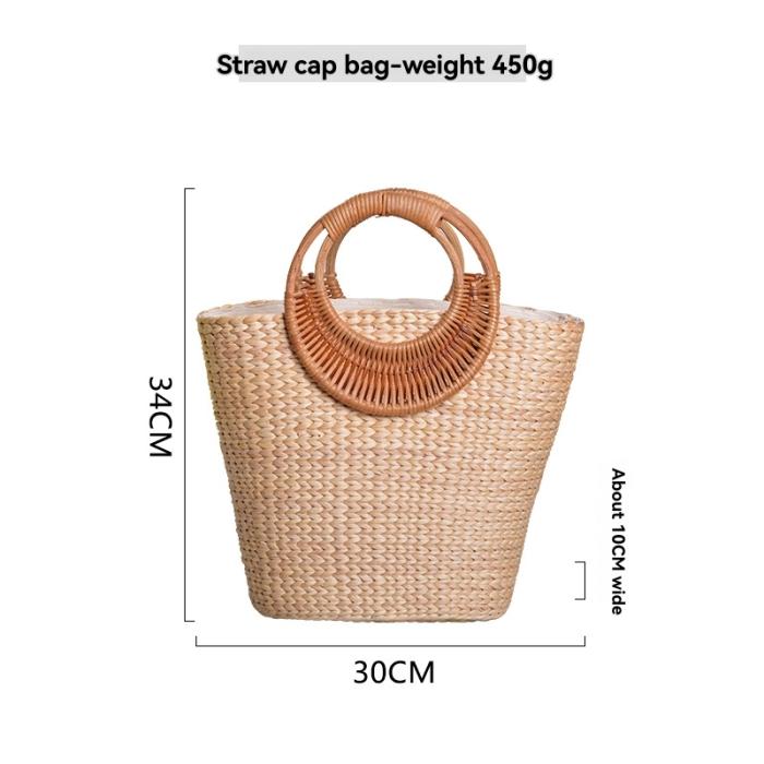 Femme Sac à main en raphia à finitions en cuir Biloumoon Medium | Sacs à Main Sacs à Main Femme