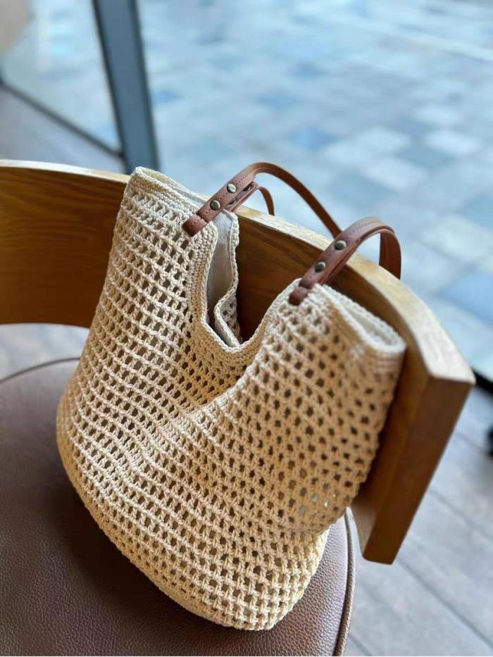 Femme Sac à main en raphia à finitions en cuir Rockstud | Sacs à Main Sacs à Main Femme