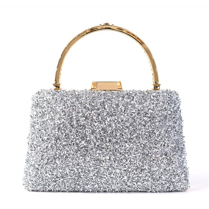 Femme Sac porté épaule en cuir à sequins Marlene | Sacs de Soirée Sacs de Soirée Femme