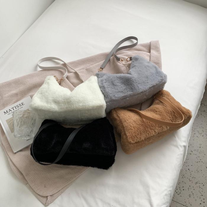 Femme Sac porté épaule en cuir et en peau lainée Tokyo | Sacs Porté Épaule Sacs Femme Femme