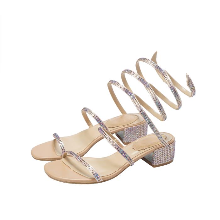 Femme Sandales en cuir à cristaux Roll | Sandales Chaussures Femme Femme