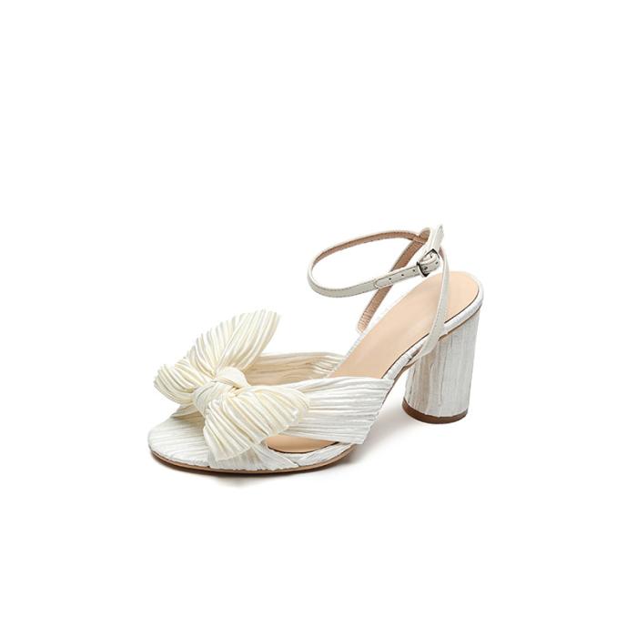 Femme Sandales en organza plissé à nœuds Camellia | Sandales Chaussures Femme Femme